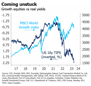 growth equities vs real yields